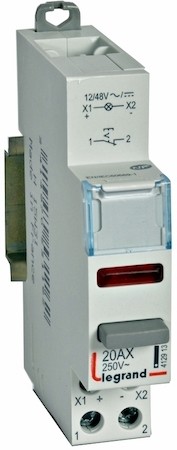 CX3 Выключатель кноп.фикс. 1НЗ кр.индик. 12/48В ~/= Legrand 412913