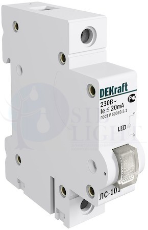 Лампа сигнальная на DIN-рейку 1P Цвет:БЕЛЫЙ LED Л DEKraft 18010DEK