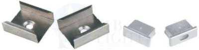 UFE-N02 SILVER A POLYBAG Набор аксессуаров для алюминиевого профиля. Крепежные скобы (4 шт, сталь) и заглушки (4 шт, пластик). Цвет серебро. ТМ Uniel Uniel UL-00000622