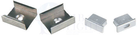 UFE-N02 SILVER A POLYBAG Набор аксессуаров для алюминиевого профиля. Крепежные скобы (4 шт, сталь) и заглушки (4 шт, пластик). Цвет серебро. ТМ Uniel Uniel UL-00000622