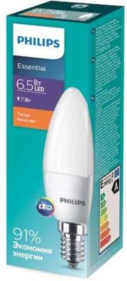 PH Лампа ESSLEDCandle 6.5-75W E14 827 B35ND Philips 929001886507