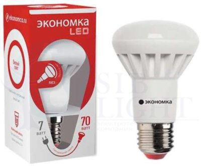Лампа светодиодная R63 рефлектор 7Вт 550Лм 230В 4500К E27 ЭКОНОМКА Eco_LED7wR63E2745