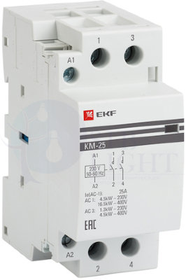 Контактор мод. КМ 63А 2NО (2 мод.) EKF km-2-63-20