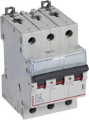 Автомат 3P 16А DX3-E (6 кА, C) Legrand 407291