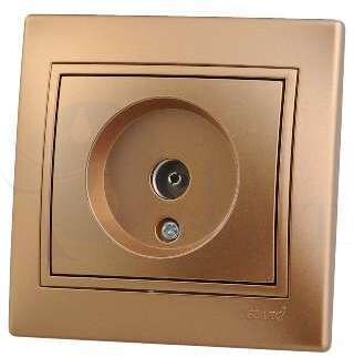 Розетка TV СП Мира оконечная метал. зол. Lezard 701-1313-130 LEZARD 701-1313-130