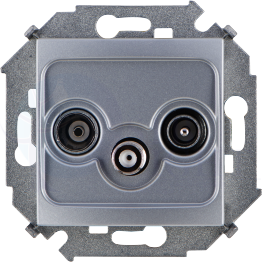 Розетка телевизионная Simon 15 (R+TV+SAT, под рамку, с/у, алюминий) Simon 1591466-033