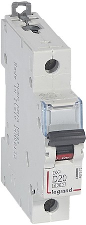 Автомат 1P 20А DX3 (6 кА, D) Legrand 407972