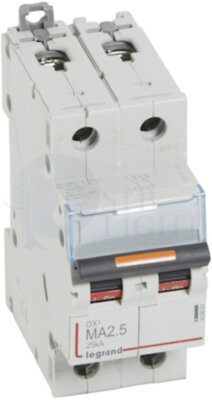 Автомат 2P 2.5А DX3 (25 кА, MA) Legrand 409867
