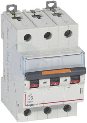 Автомат 3P 6А DX3 (25 кА, C) Legrand 409779