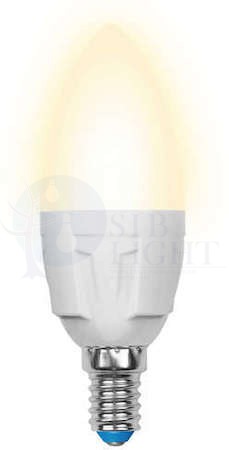Лампа светодиодная LED 6вт 230В Е14 свеча матовая теплый диммируемая UNIEL Uniel UL-00000690