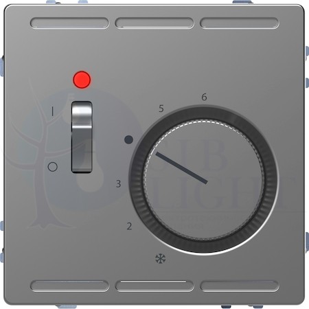 MERTEN D-Life ТЕРМОРЕГУЛЯТОР с центр. пл. с выкл.230В, НЕРЖ. СТАЛЬ, SD Schneider Electric MTN5760-6036