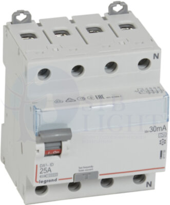 Выключатель дифференциального тока 4P 25А 0.03А DX3 (тип А) Legrand 411759