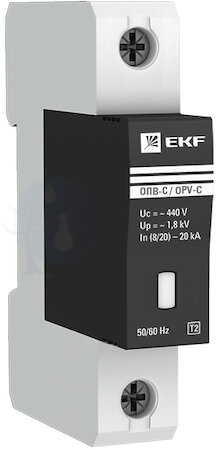 Ограничитель импульсных напряжений ОПВ-D/1P In 5кА 230В с сигн. PROxima EKF opv-d1