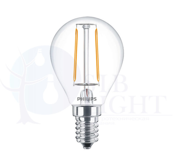 Светодиодная лампа Philips E14 2W = 25W теплый свет филаментная арт. 929001238608