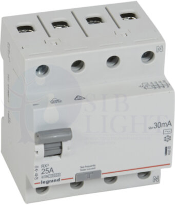 Выключатель дифференциального тока 4P 25А 0.03А RX3 (тип AC) Legrand 402062