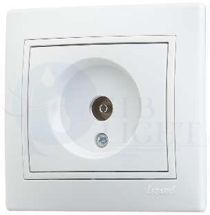 Розетка TV СП Мира проходная бел./бел. Lezard 701-0202-129 LEZARD 701-0202-129
