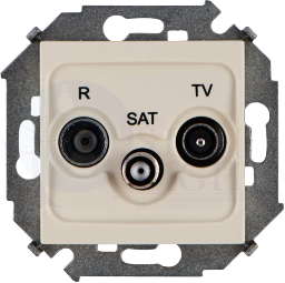 Розетка телевизионная Simon 15 (R+TV+SAT, под рамку, с/у, слоновая кость) Simon 1591466-031