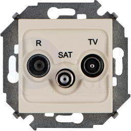 Розетка телевизионная Simon 15 (R+TV+SAT, под рамку, с/у, слоновая кость) Simon 1591466-031