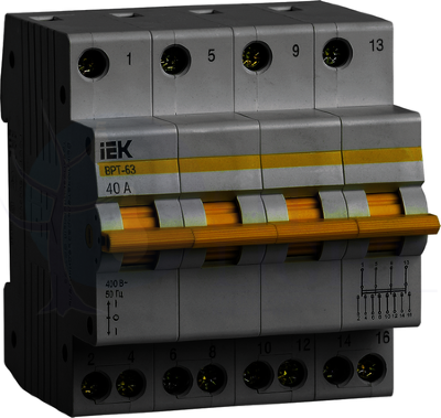 Выключатель-разъединитель трехпозиционный ВРТ-63 4P 40А IEK MPR10-4-040
