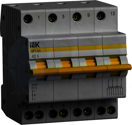 Выключатель-разъединитель трехпозиционный ВРТ-63 4P 40А IEK MPR10-4-040