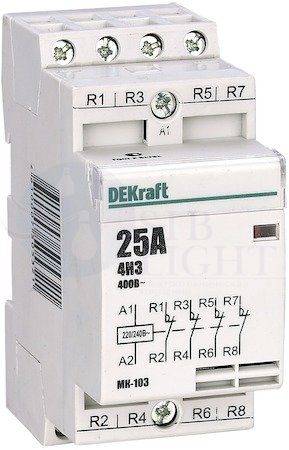 Модульный контактор 4НЗ 16А 230В МК-103 DEKraft 18056DEK