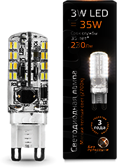 Лампа LED G9 3W 2700K Gauss 107709103