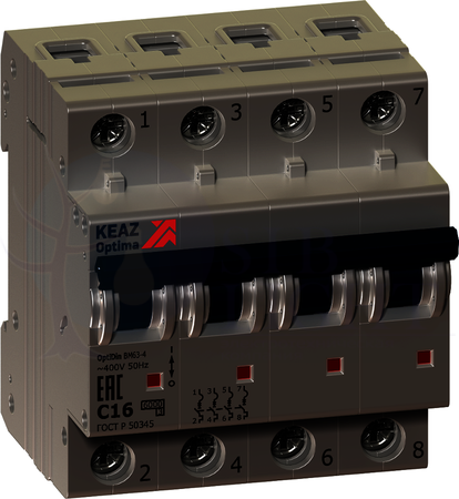 Выключатель автоматический модульный OptiDin BM63-4C20-УХЛ3 (ВМ63) КЭАЗ 103880