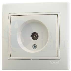Розетка TV СП Мира проходная крем/крем. Lezard 701-0303-129 LEZARD 701-0303-129