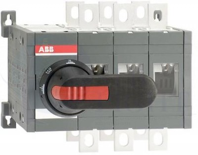 Рубильник реверсивный OT400E03CLP (с ручкой) переключение без разрыва тока ABB 1SCA108641R1001