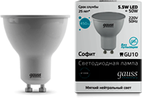 Лампа LED Elementary MR16 GU10 5.5W 4100К 1/10/100 Gauss 13626