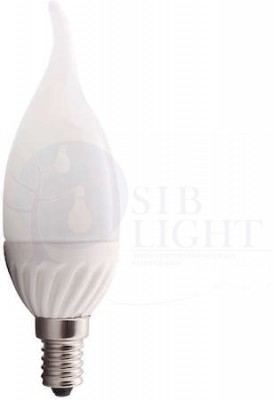 Лампа светодиодная HLB 05-37-W-02 5Вт свеча 2700К тепл. бел. E14 350лм 165-265В Новый свет 500208
