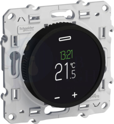 Термостат для теплого пола Odace (10 А, под рамку, скрытая установка, черный) Schneider Electric S52R508