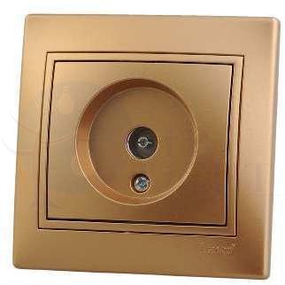 Розетка TV СП Мира проходная метал. зол. Lezard 701-1313-129 LEZARD 701-1313-129