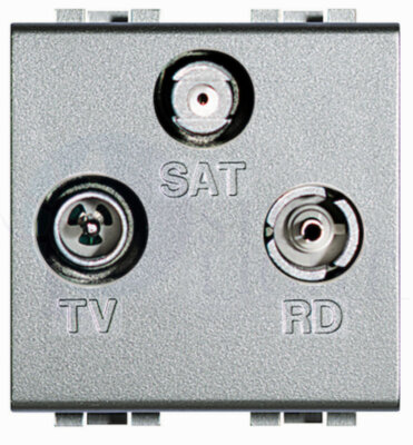 LivingLight Розетка TV тройная коаксиальная оконечная 2-мод., белая BTicino NT4210D