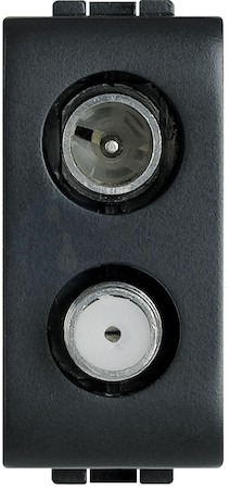 LivingLight Розетка TV+SAT 1-мод., антрацит BTicino L4214D
