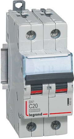 Автомат 2P 20А DX3 (16 кА, C) Legrand 409203