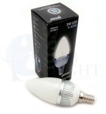 Лампа Gauss LED Ceramic Candle 3W E14 2700K 1/10/100