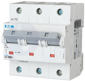 Выключатель автоматический модульный 3п C 80А 20кА PLHT-C80/3 EATON 248039