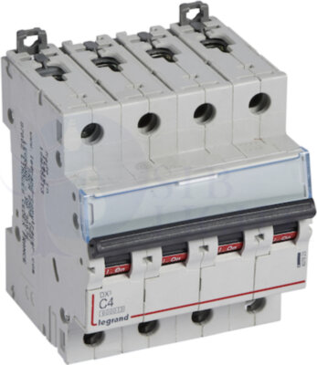 Автомат 4P 4А DX3 (10 кА, C) Legrand 407923