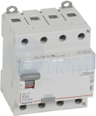 ВДТ DX3 4П 63А A 500мА N справ Legrand 411791