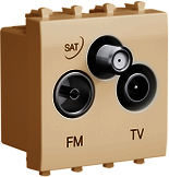 Розетка TV-FM-SAT модульная, Avanti, Ванильная дымка, 2 модуля ДКС 4405532