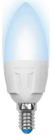 Лампа светодиодная LED 7вт 175-250В свеча матовая 600Лм Е14 4000К Uniel ЯРКАЯ Uniel UL-00002411