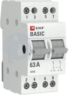 Переключатель трехпозиционный 2п 63А Basic EKF tps-2-63