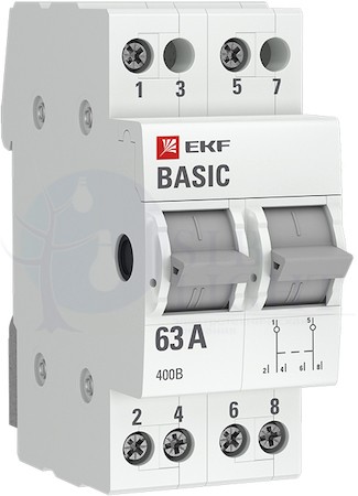 Переключатель трехпозиционный 2п 63А Basic EKF tps-2-63