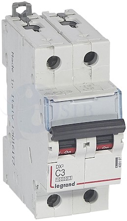 Автомат 2P 3А DX3 (16 кА, C) Legrand 409197
