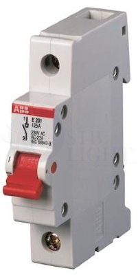 Рубильник 1пол E201r 80A рычаг крас ABB 2CDE281001R0080