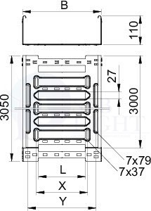 Кабельный листовой лоток перфорированный 110x600x3050 мм Тип: MKSM 160 FS (упак. 3 м) OBO Bettermann 6059168