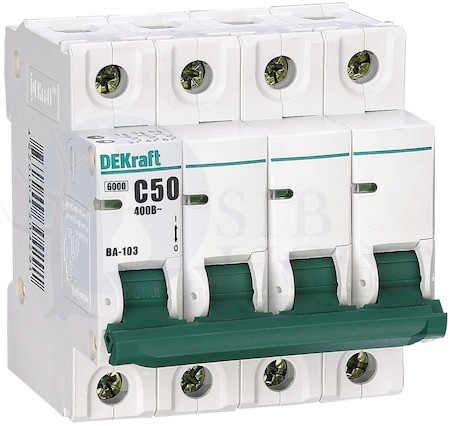 Автомат 4P 4А ВА-103 (6 кА, C) DEKraft 12100DEK