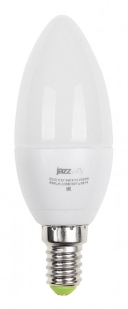 Лампа светодиодная (LED) "свеча" 5W E14 4000K мат 400Lm Jazzway 1036865A
