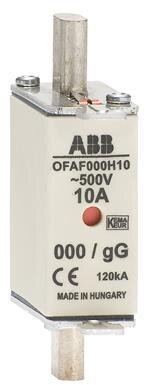 Предохранитель OFAF000H10 10A тип gG размер000, до 500В ABB 1SCA022627R0580